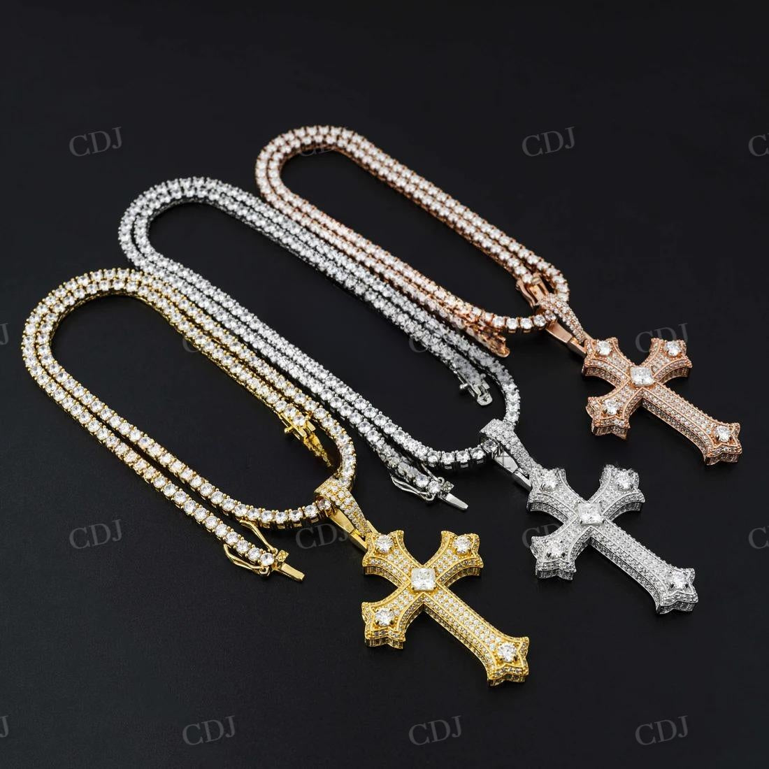 Hip Hop Iced Out Diamond Cross Pendant customdiamjewel