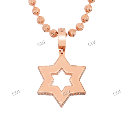 Rose Gold Plated Star Design Diamond Pendant hip hop jewelry CustomDiamJewel