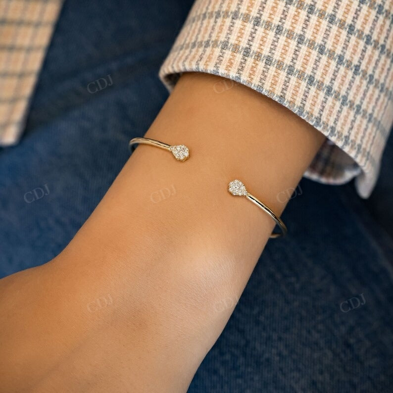 Pear And Marquise Shape Cluster CVD Diamond Bangle Bracelet  customdiamjewel   