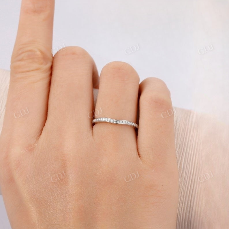 0.12CTW Curved Lab Grown Diamond Wedding Band customdiamjewel