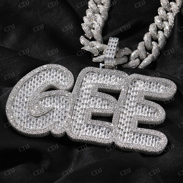Hip Hop Moissanite Custom Letter Pendant CustomDiamJewel