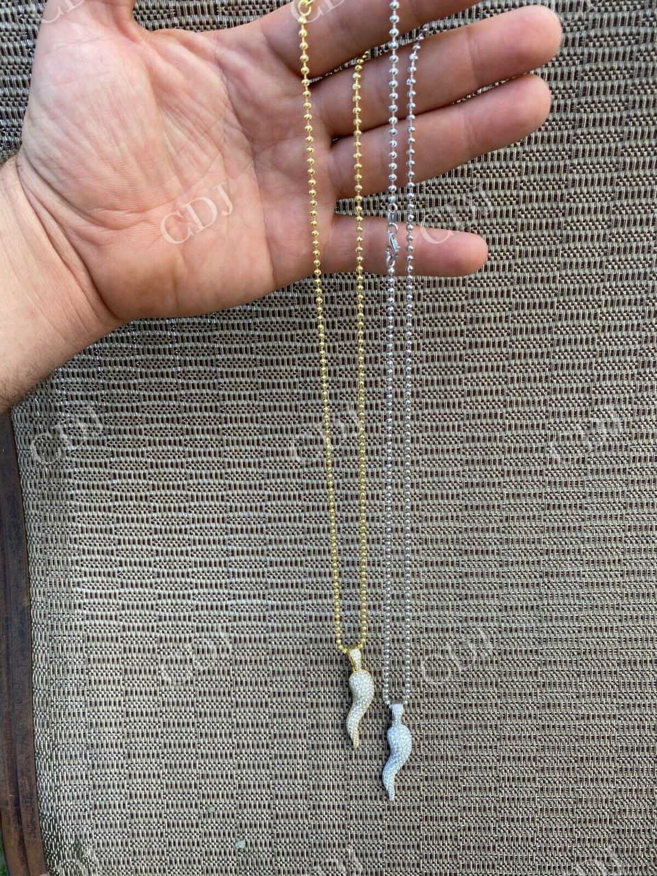 Large Cornicello Italian Horn Hip Hop Pendant customdiamjewel