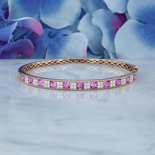 Antique Moissanite Princess Cut Bangle Bracelet  customdiamjewel   