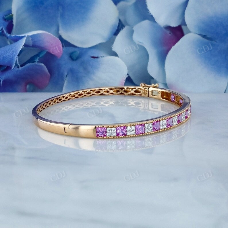 Antique Moissanite Princess Cut Bangle Bracelet customdiamjewel