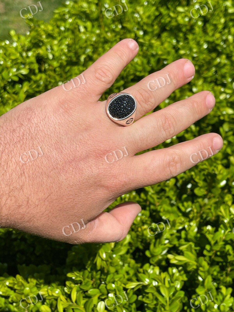 Large Black Diamond Bezel Set Ring customdiamjewel
