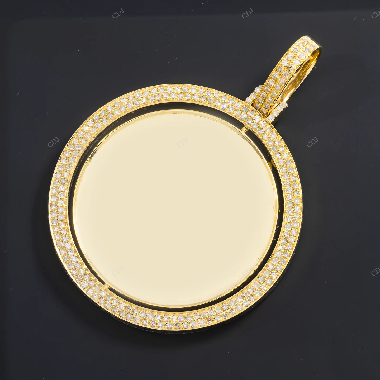 Spinning Circle Double-Sided Photo Moissanite Pendant hip hop jewelry CustomDiamJewel
