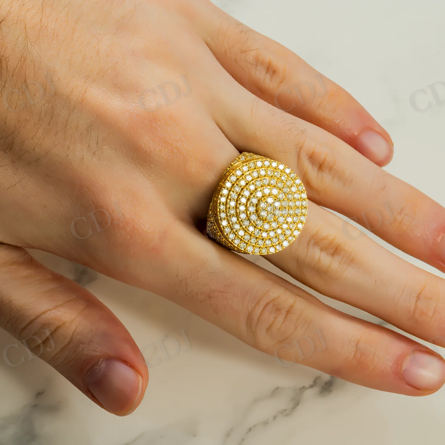 Gold Plated Fully Iced Out Moissanite Silver Unisex Ring Hip Hop Ring customdiamjewel