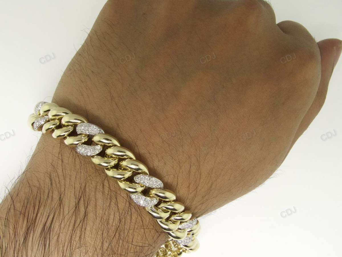 Alternative Style 10K Gold Miami Link Mens Bracelet