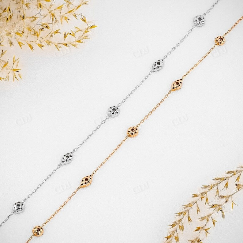 0.50CTW Lab Grown Diamond Cluster Stacking Bracelet customdiamjewel