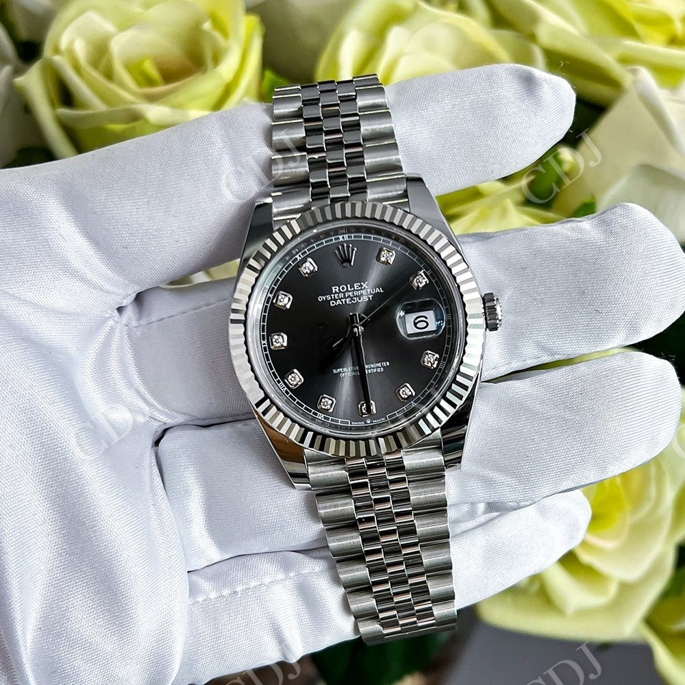 41mm Rolex Moissanite Diamond Watch customdiamjewel