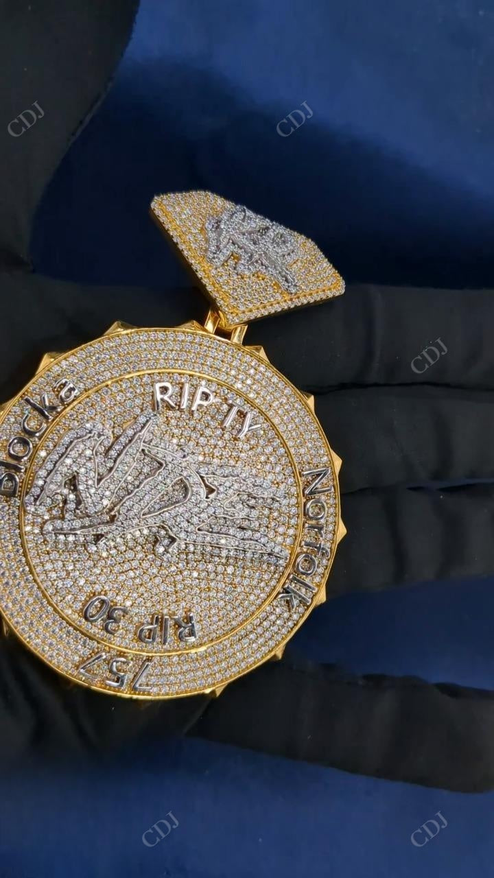 Full Iced Out Diamond Two Tone Gold pendant hip hop jewelry CustomDiamJewel