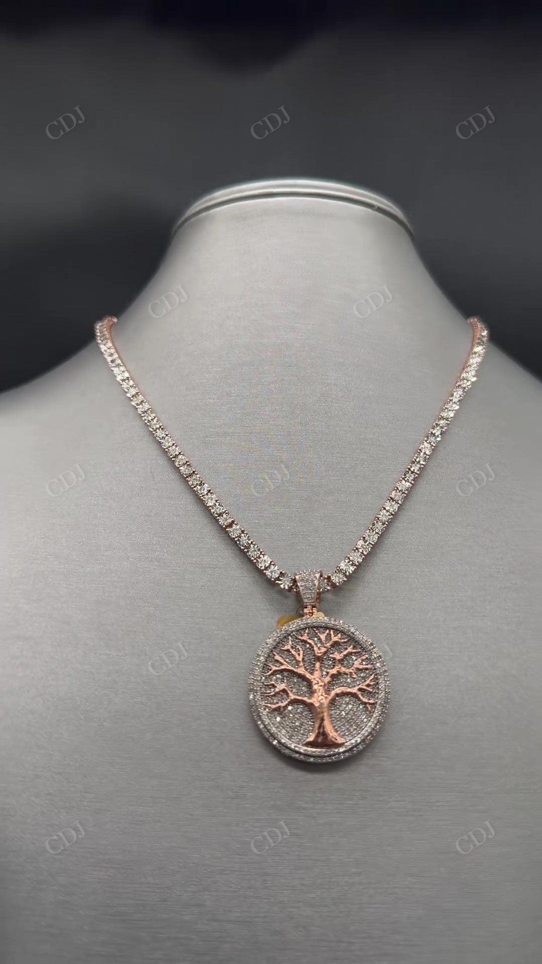 14K Rose Gold Tree Nature Inspire Hip Hop Pendant hip hop jewelry CustomDiamJewel