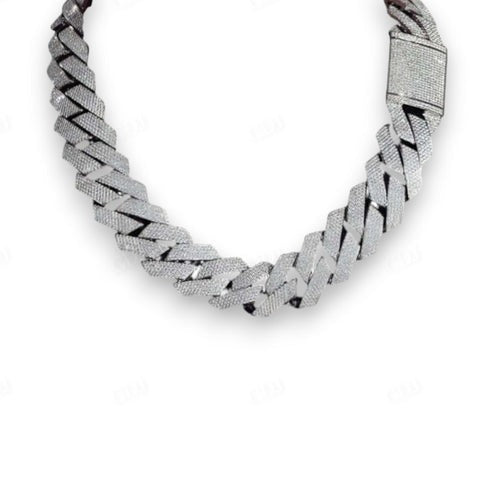 4 Line GRA Moissanite Studded Hip Hop Men's Necklace hip hop jewelry CustomDiamJewel