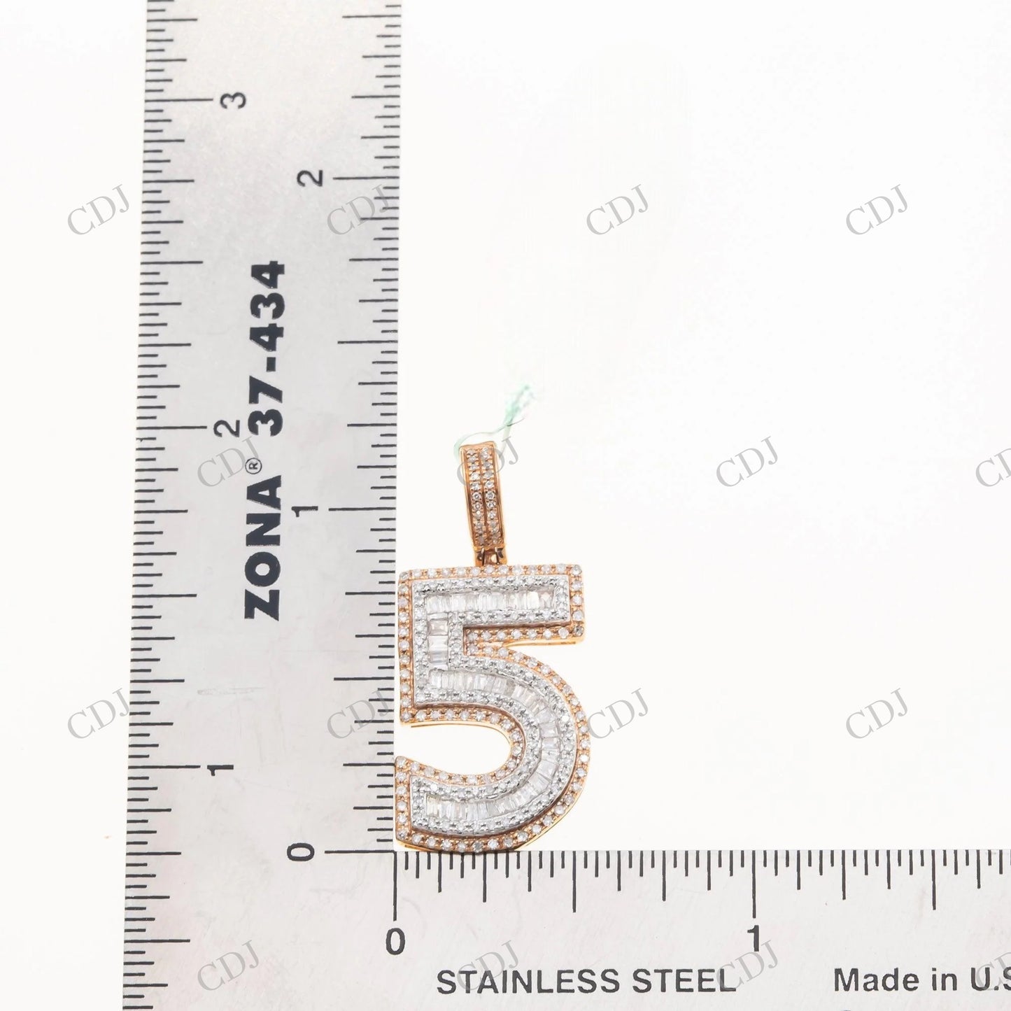 Custom Number 5 Moissanite 925 Silver Pendant Hip Hop Pendent customdiamjewel