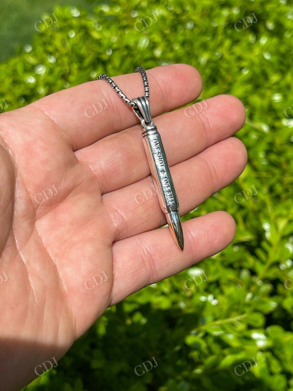 14k Gold Gun Bullet ONE SHOT ONE KILL Pendant customdiamjewel