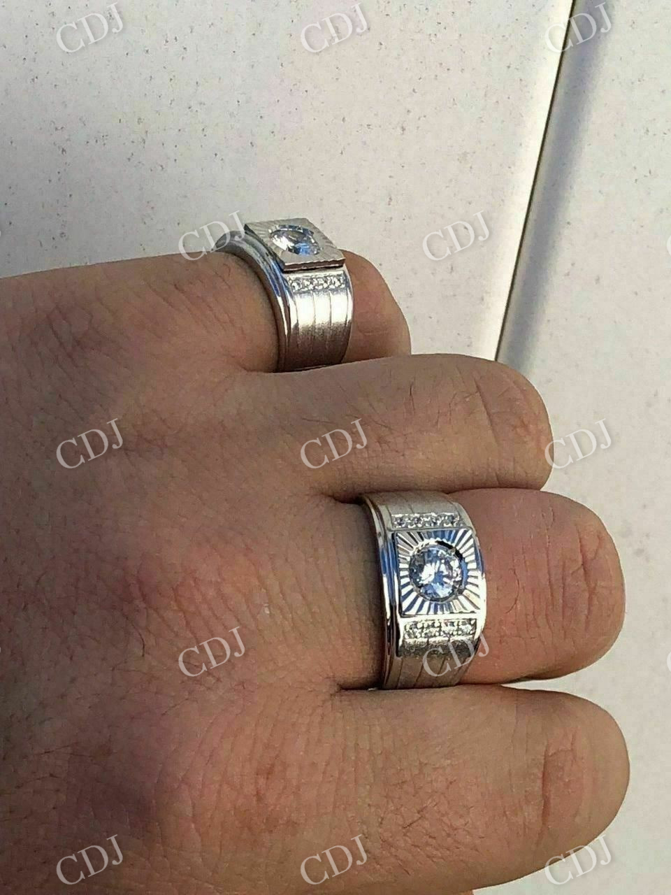 Men's Solid Gold Round Cut Hip Hop Ring customdiamjewel