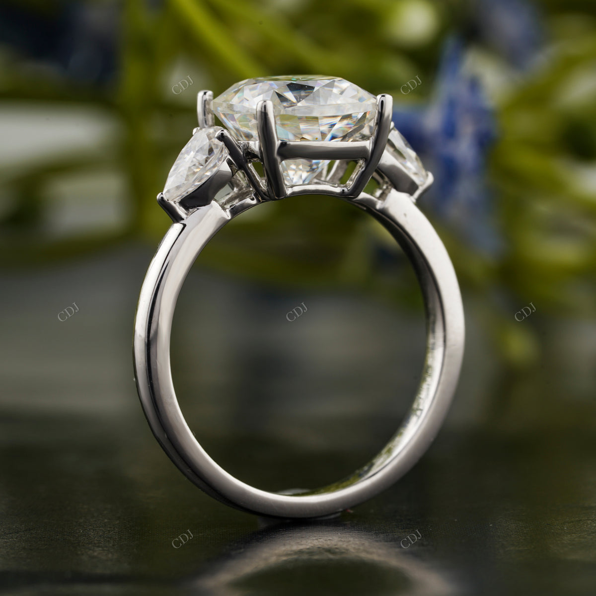 Lab-Grown Diamond Cushion Trilogy Ring