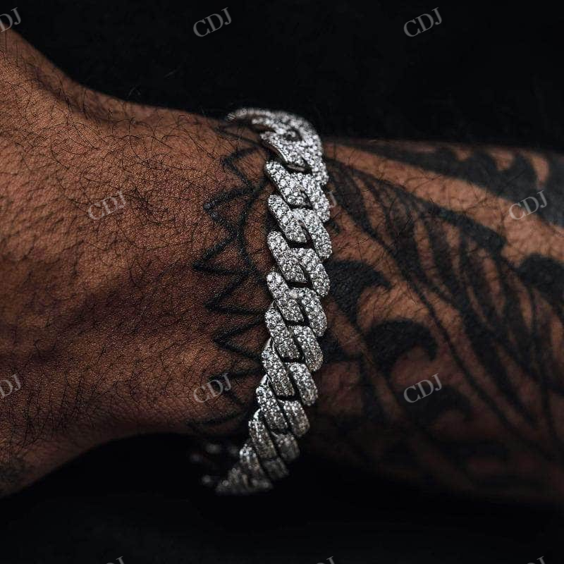12MM Diamond Prong Set Cuban Link Chain For Men's customdiamjewel
