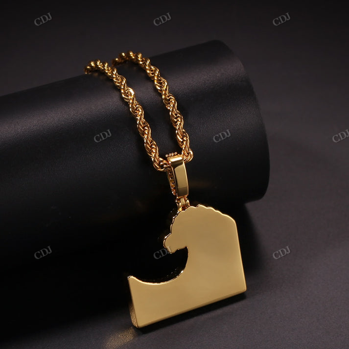 Multi Tone Hip Hop Custom Water Design Pendant hip hop jewelry CustomDiamJewel