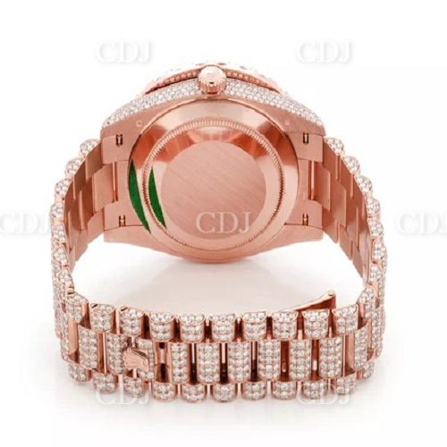 Round Stainless Steel Luxury Moissanite Diamond Iced Out Watch customdiamjewel
