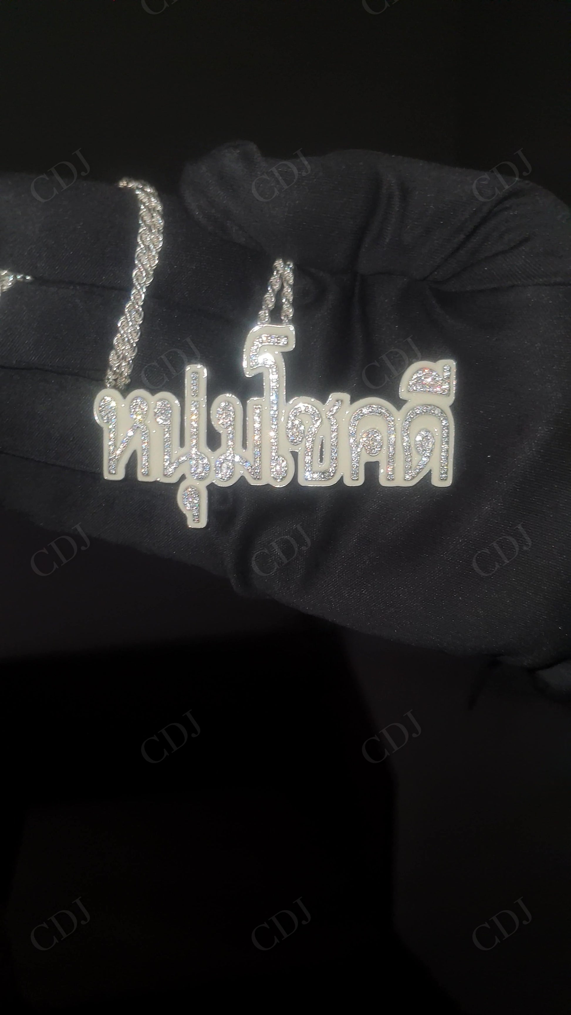 Moissanite Thai Language Sterling Silver Pendant hip hop jewelry customdiamjewel   