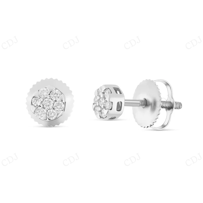 0.15 CT Flower Set Moissanite Stud Earrings Stud earrings CustomDiamJewel
