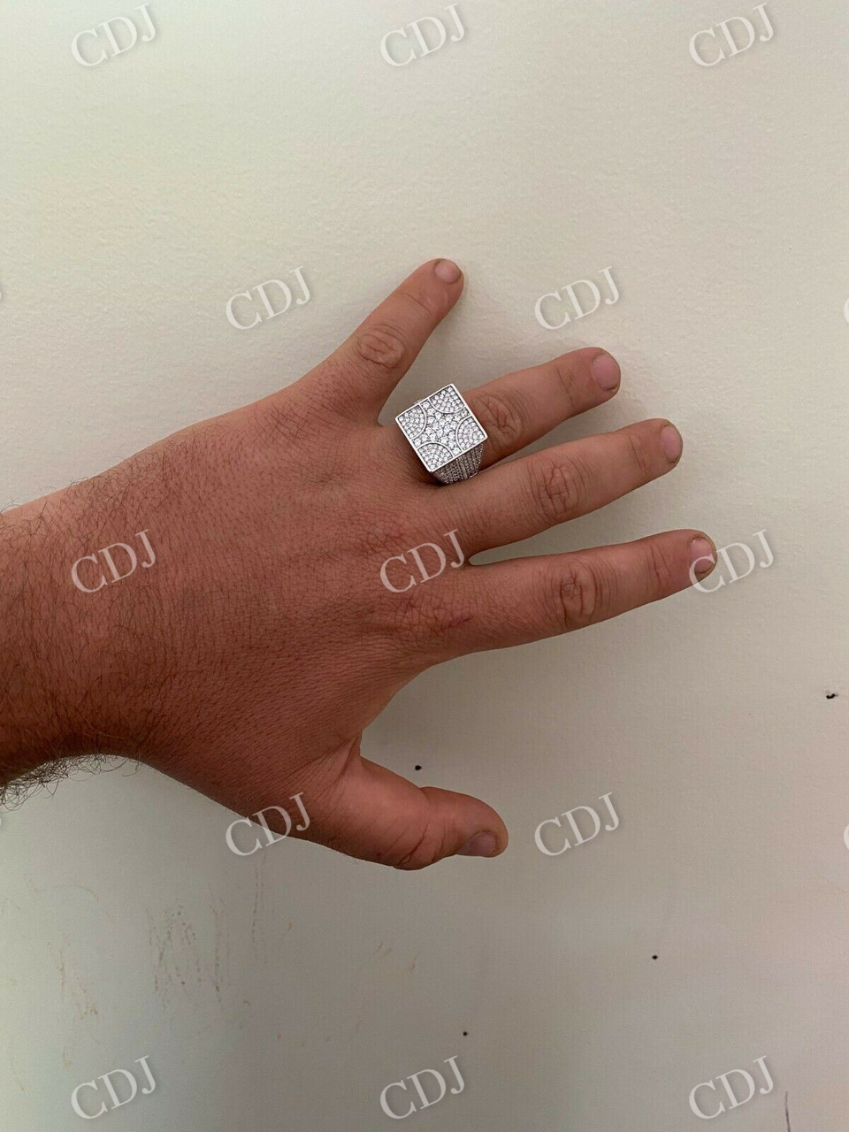 Square Shaped Iced Out Hip Hop Ring customdiamjewel