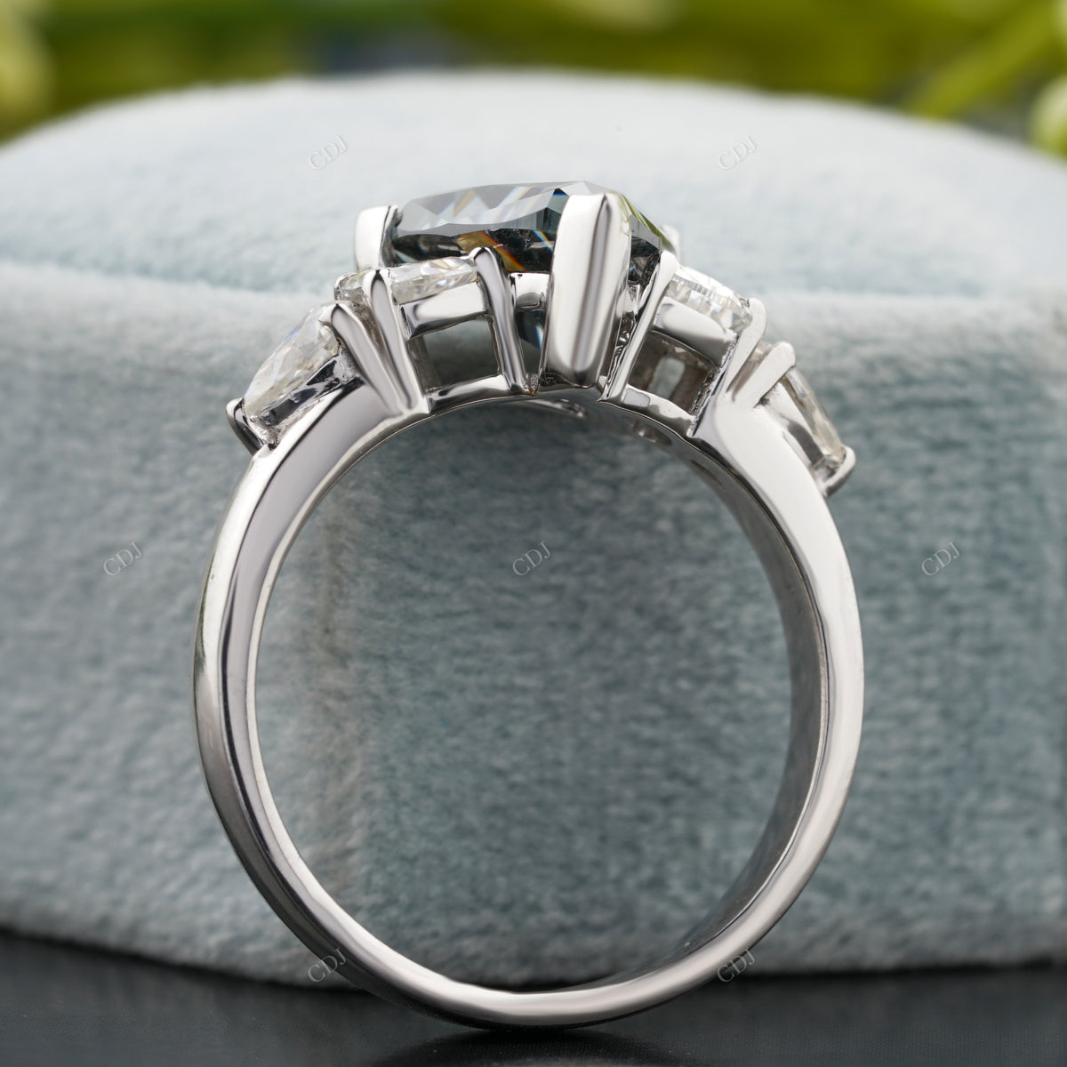 Trillion Moissanite Diamond Solitaire Ring