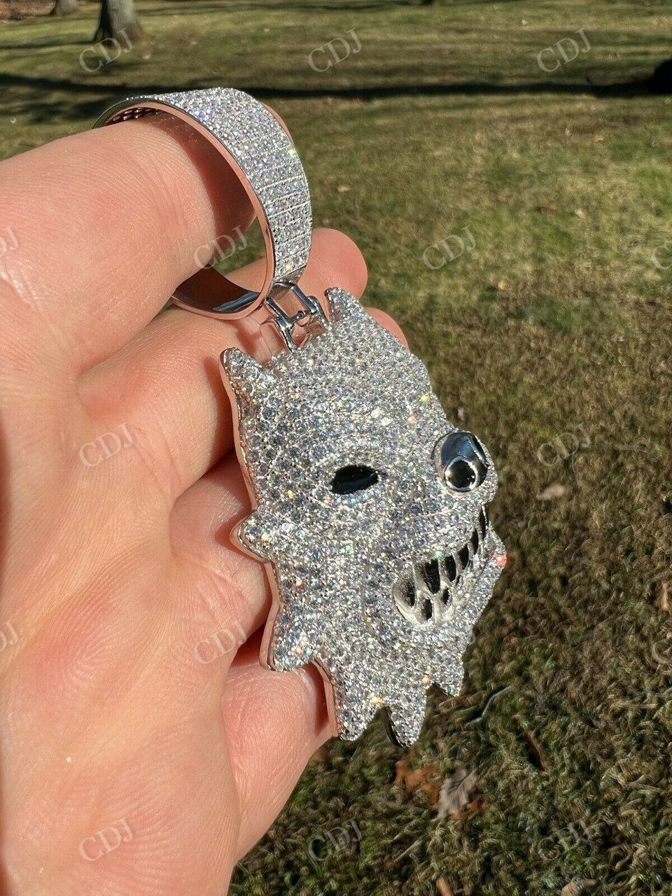 Angry Pitbull Dog Animal Pendant customdiamjewel