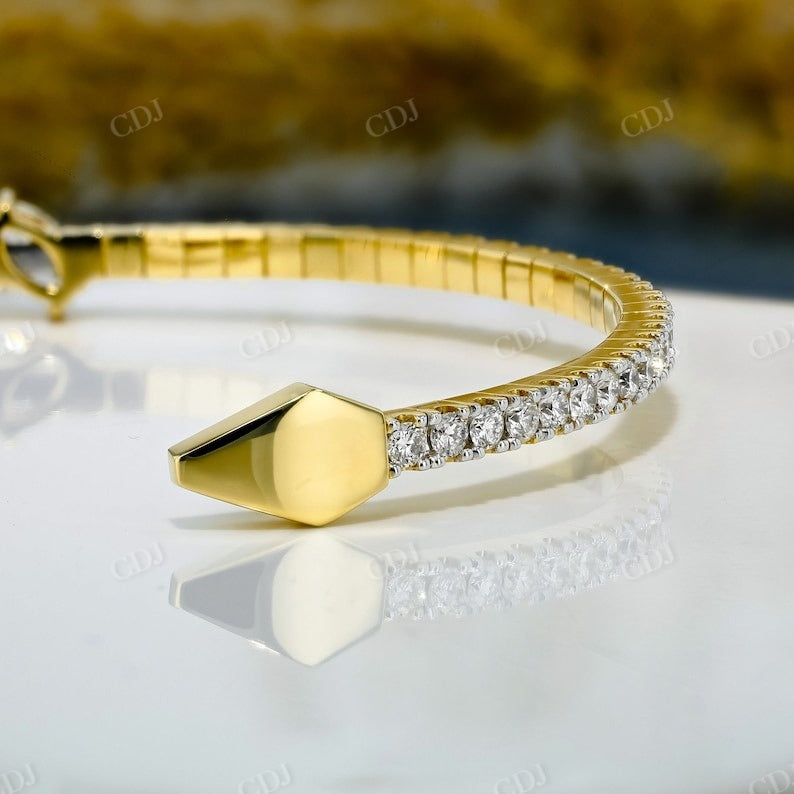 2.49CTW Marquise Center Flexible Cuff Natural Diamond Bracelet customdiamjewel