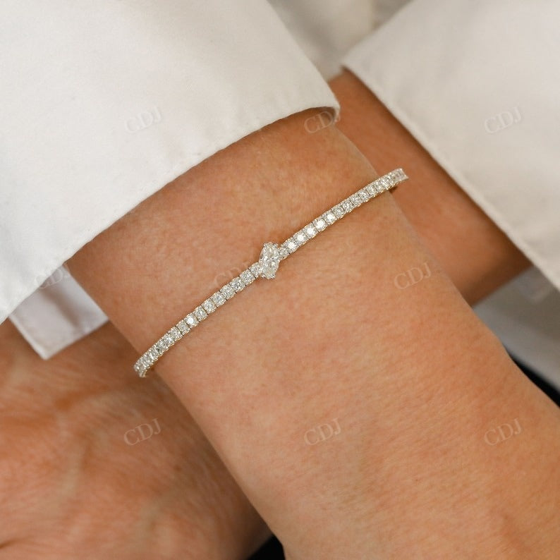 Marquise Cut Lab Grown Diamond Adjustable Bracelet customdiamjewel
