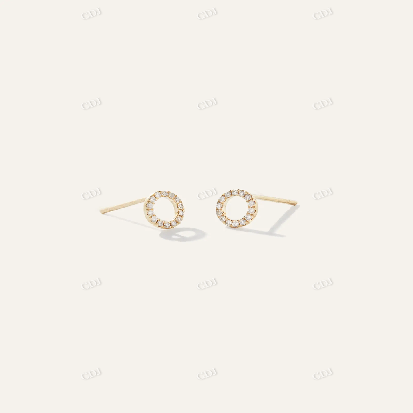 Moissanite Diamond Pave Circle Studs customdiamjewel
