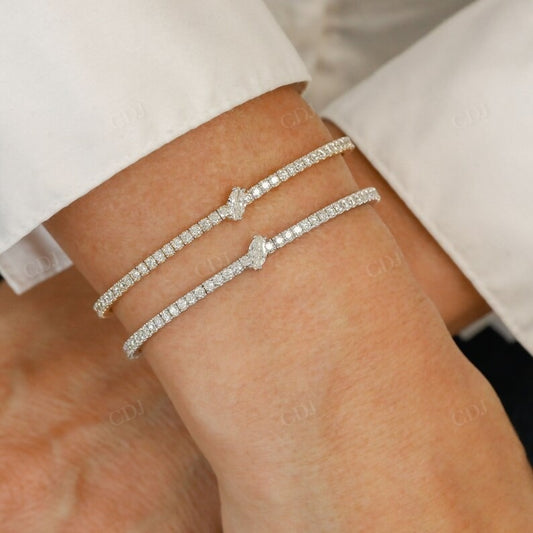 2.49CTW Marquise Center Flexible Cuff Natural Diamond Bracelet  customdiamjewel   