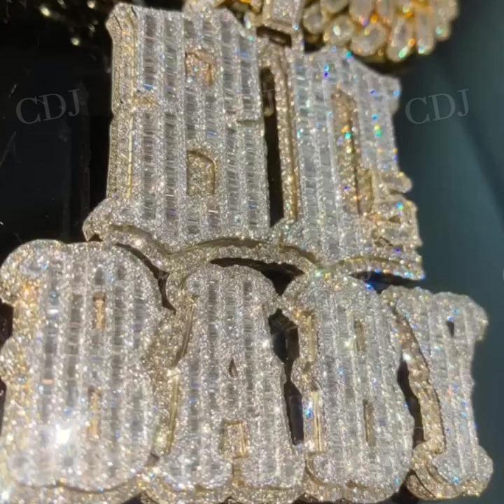 Two Tone Hip Hop Iced Out Handmade Diamond Pendant hip hop jewelry customdiamjewel