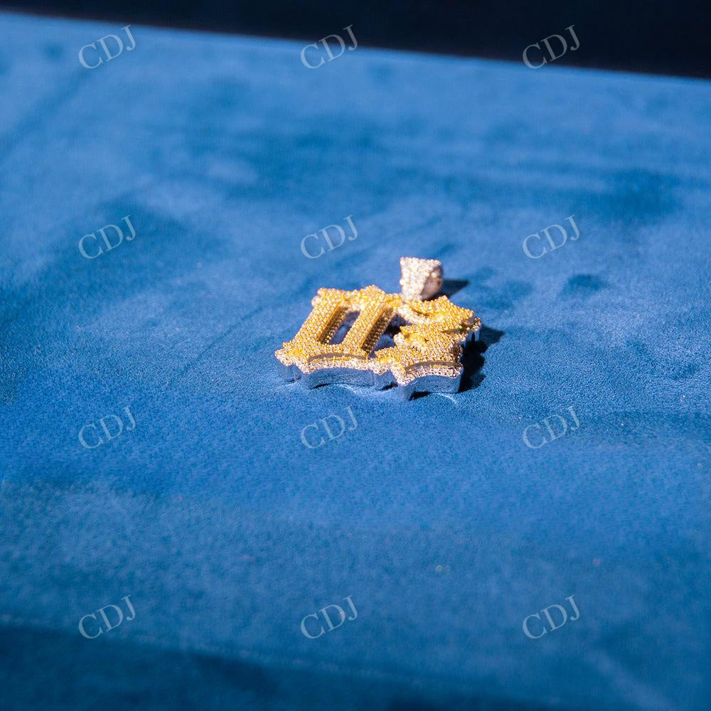 03 Round Cut Hip Hop Diamond Pendant customdiamjewel