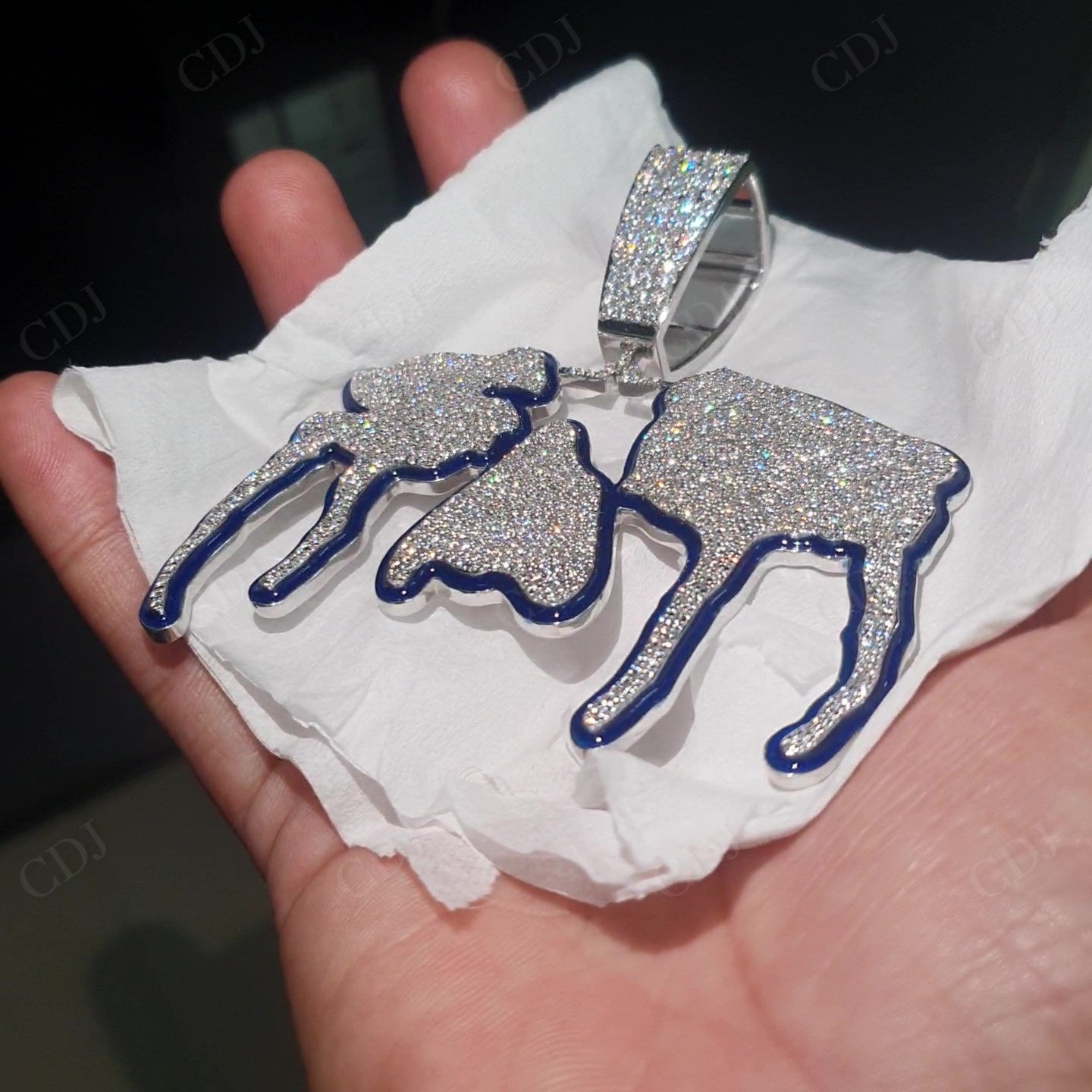 Custom Map Design Lab Created Diamond Silver Pendant hip hop jewelry customdiamjewel   