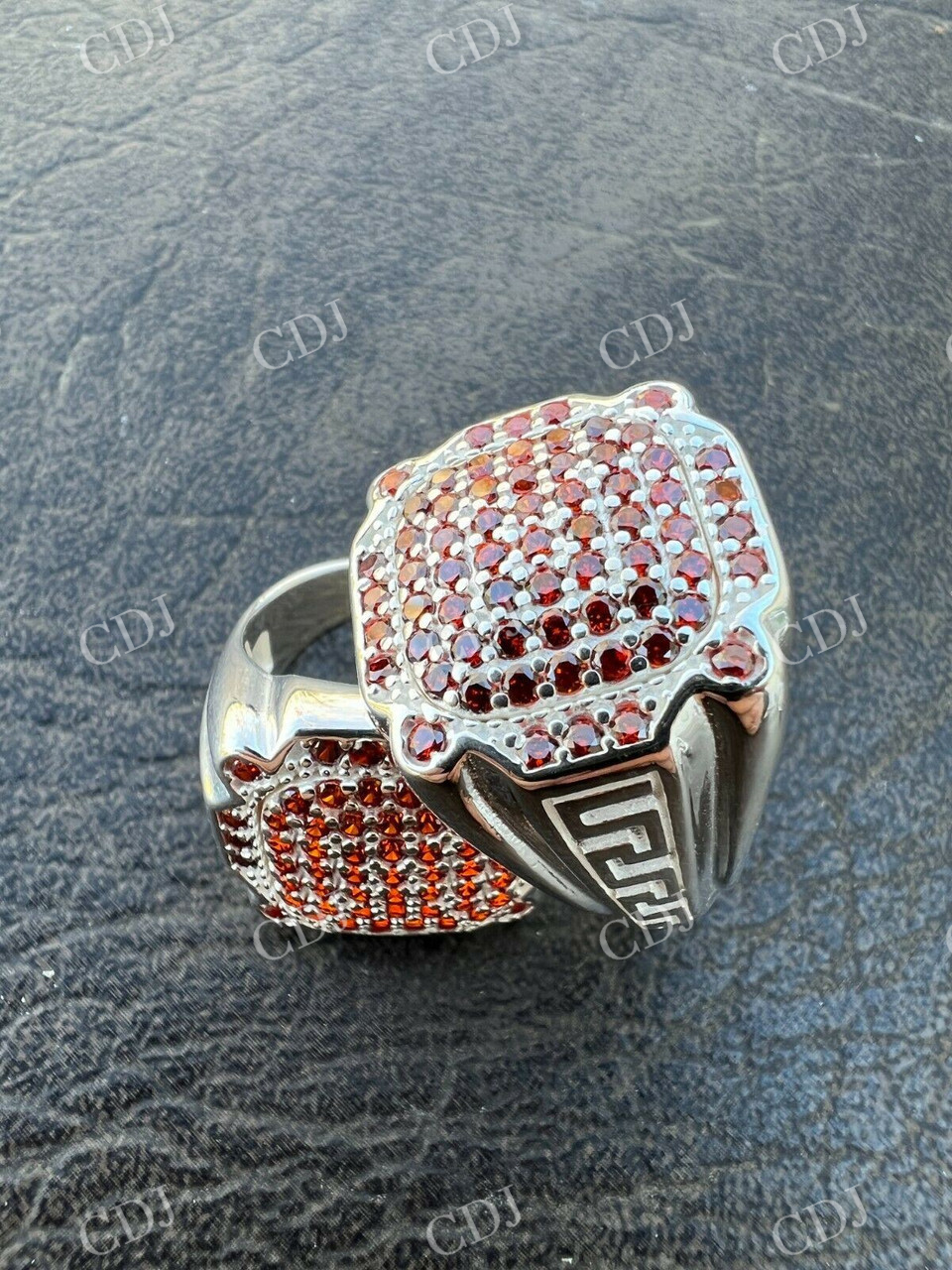 Red Ruby HipHop Ring For Men's customdiamjewel