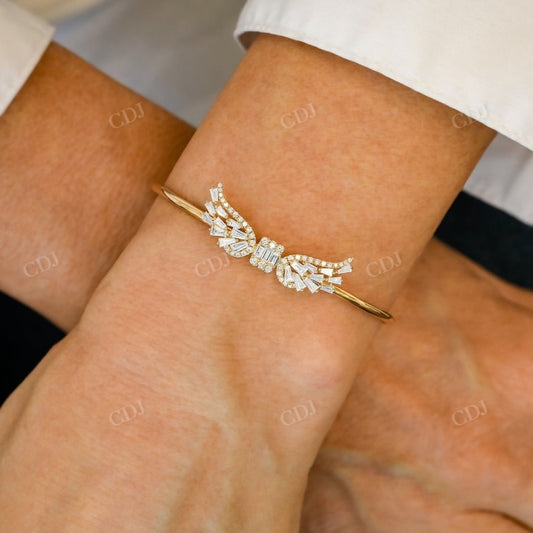 1.14CTW Angel Wing Centerpiece Cuff Natural Diamond Bracelet  customdiamjewel   