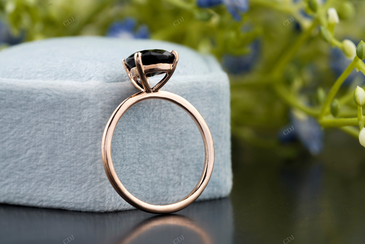 Black Teardrop Solitaire Moissanite Ring customdiamjewel
