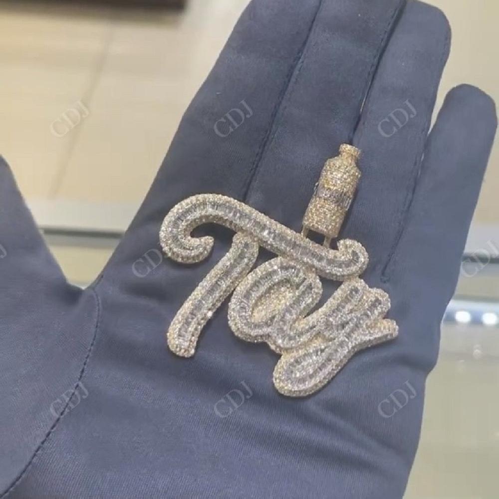 Hip Hop Moissanite Round & Baguette Cut "TAY" Pendant hip hop jewelry CustomDiamJewel