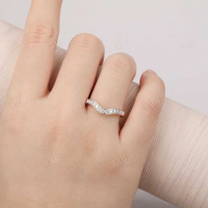 0.35CTW Lab Grown Diamond Curved Wedding Band customdiamjewel