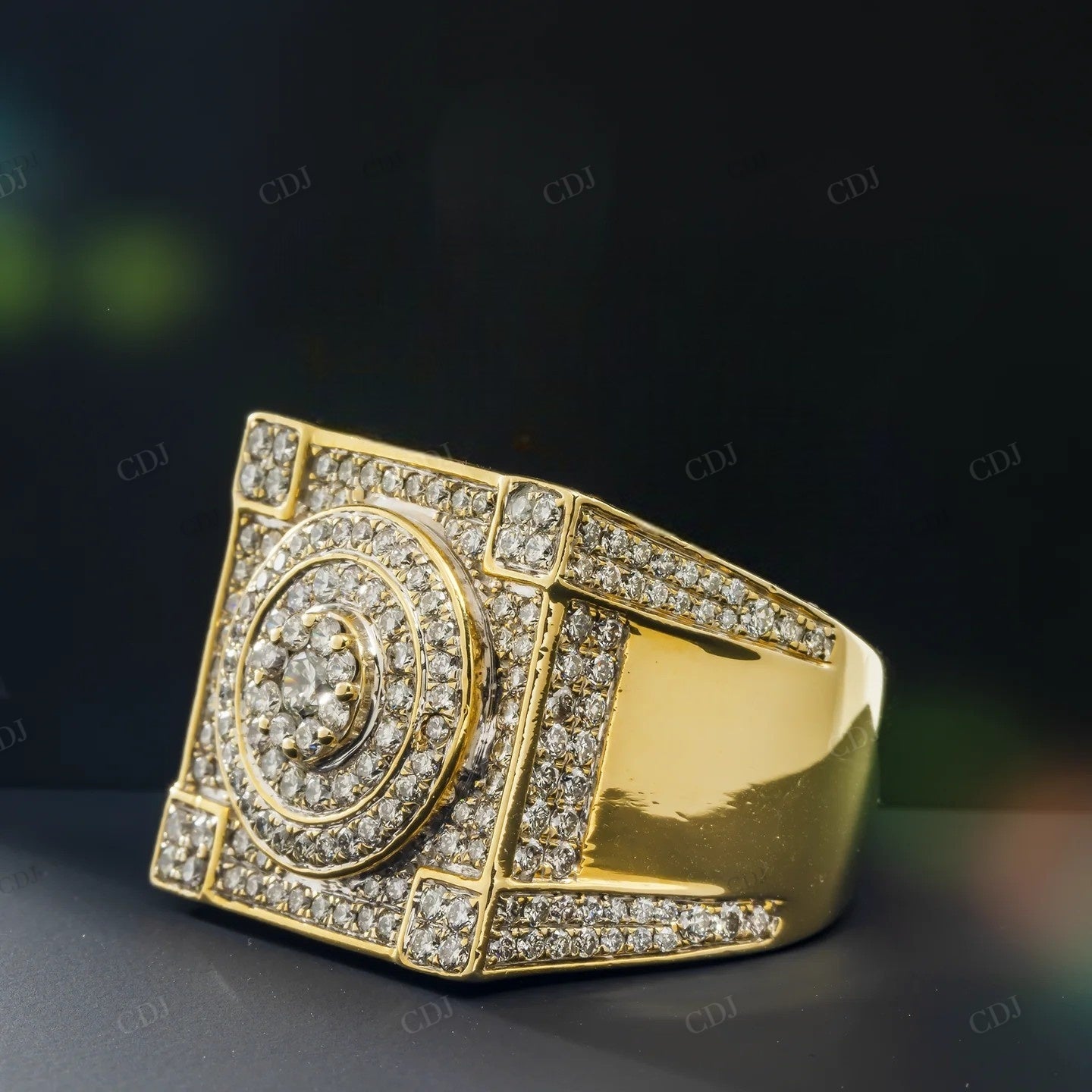 924 Sterling Silver Moissanite Square Men's Ring 5.50 CTW hip hop ring customdiamjewel