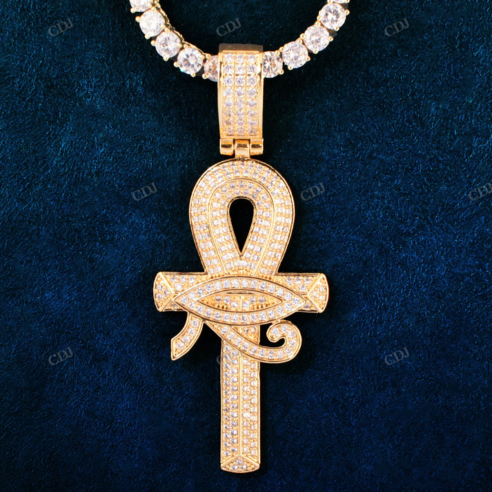 Antique Iced Out Moissanite Cross Pendant hip hop jewelry CustomDiamJewel