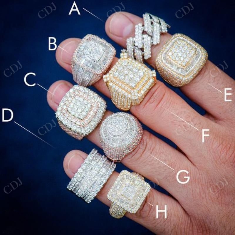 Fully Iced out Hip Hop Diamond Rings CustomDiamJewel