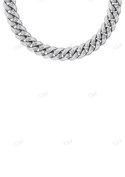 Lab Grown Diamond Teardrop Cuban Chain hip hop jewelry CustomDiamJewel