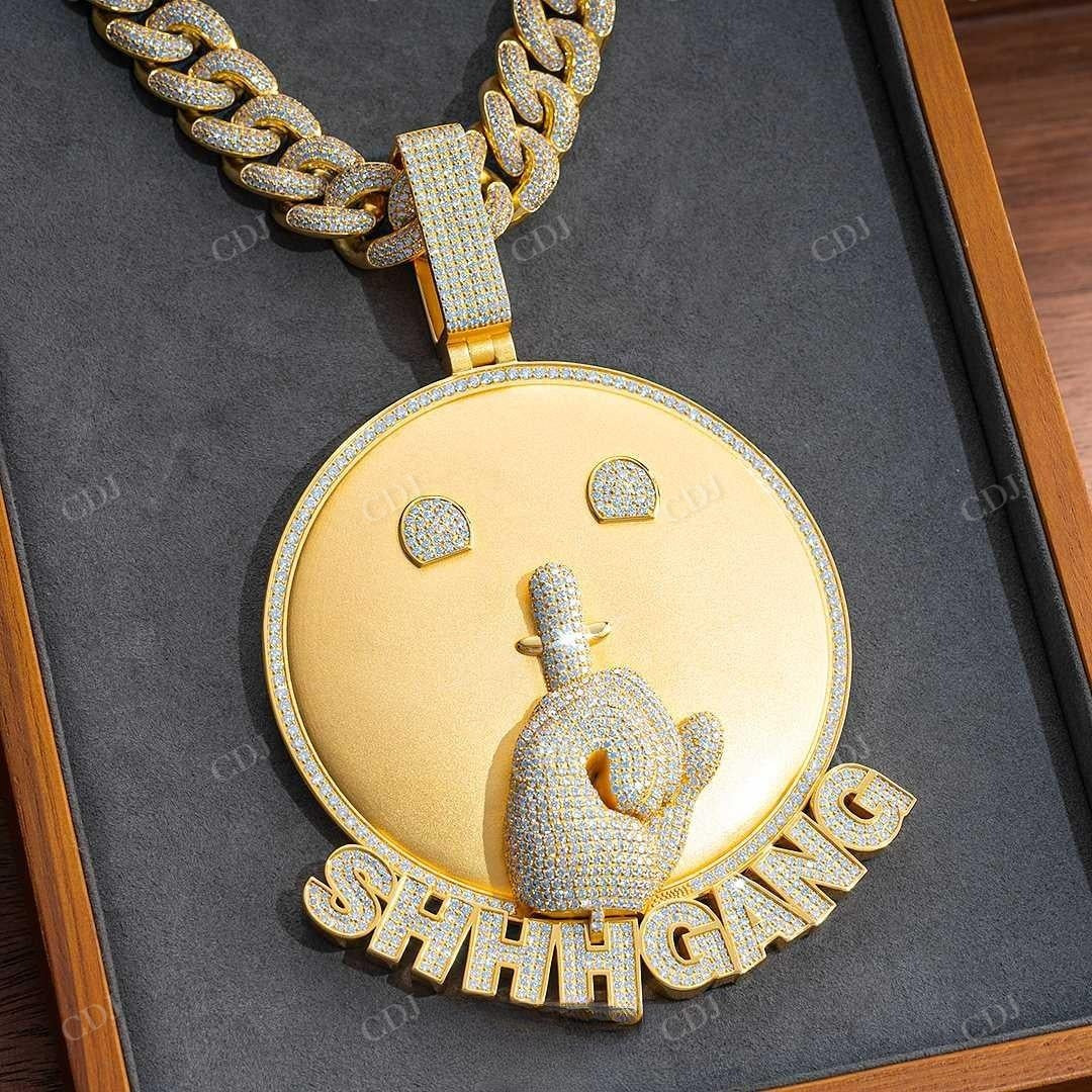 Custom Iced Out Solid Gold Diamond Hip Hop Pendant hip hop jewelry customdiamjewel