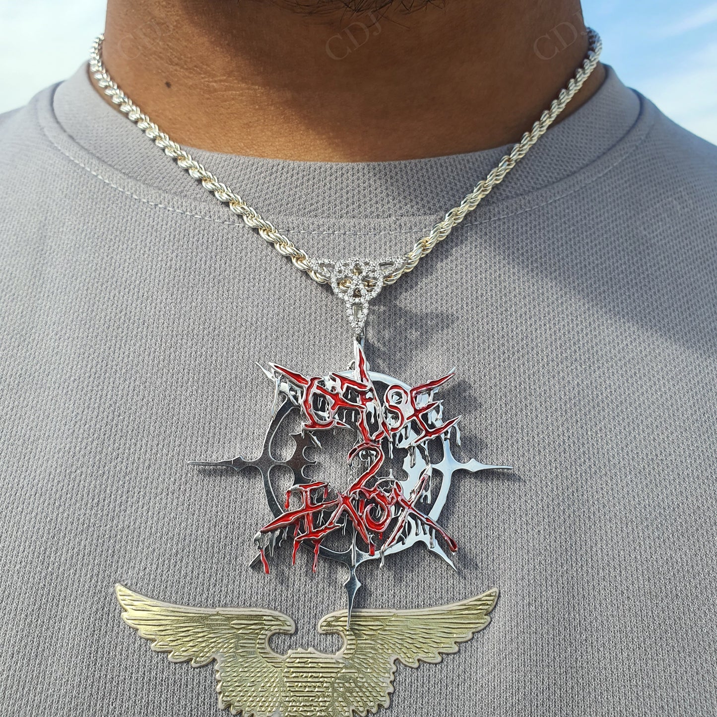 Antique Custom Silver Moissanite Pendant hip hop jewelry customdiamjewel