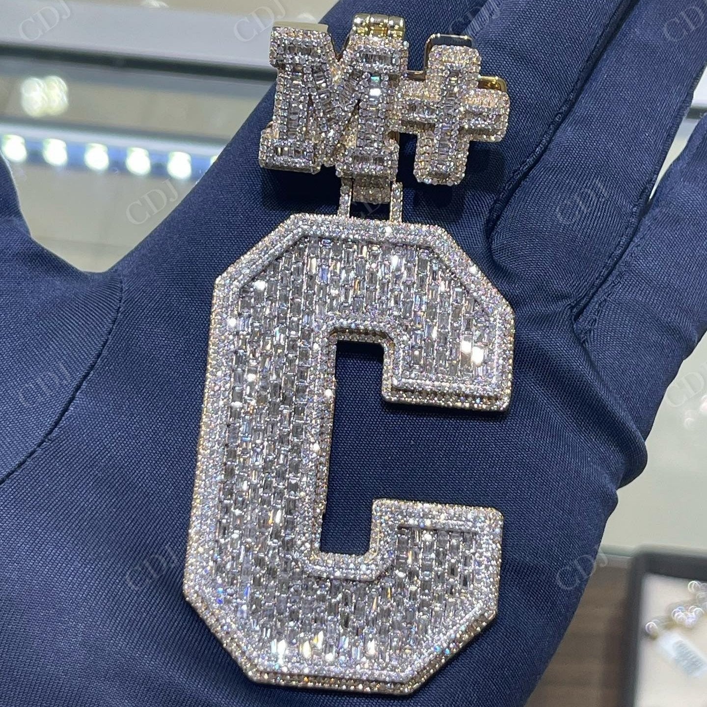 Hip Hop Moissanite Diamond Custom Letter "CM+" Pendant hip hop jewelry CustomDiamJewel