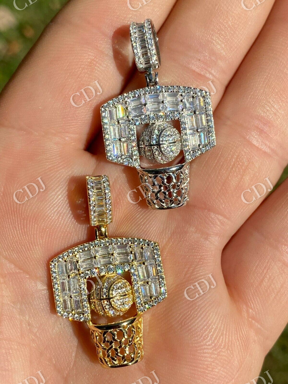 Hip Hop Basketball Baguette Diamond Pendant customdiamjewel