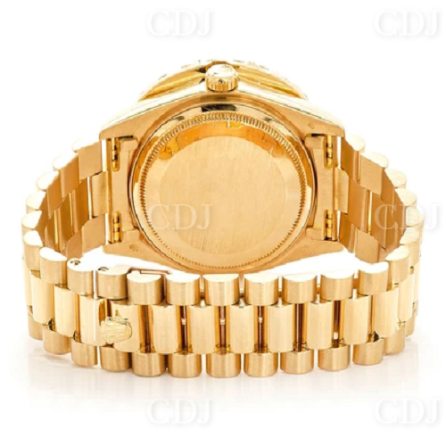 Yellow Gold Plated Customize Handmade Luxury Diamond Mens Watch customdiamjewel
